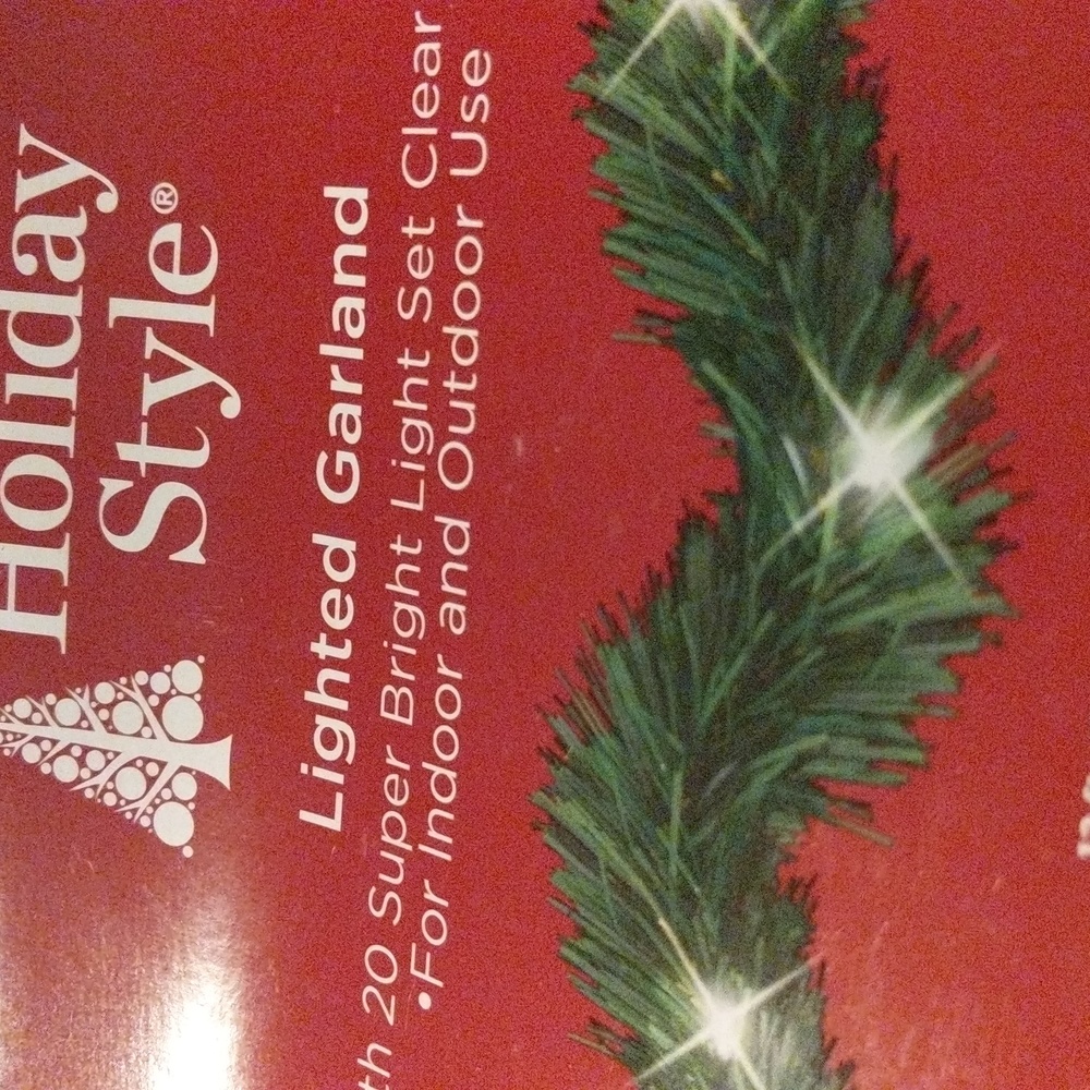 Holiday Style lighted garland 12' indoor outdoor 20 bright lights UL listed